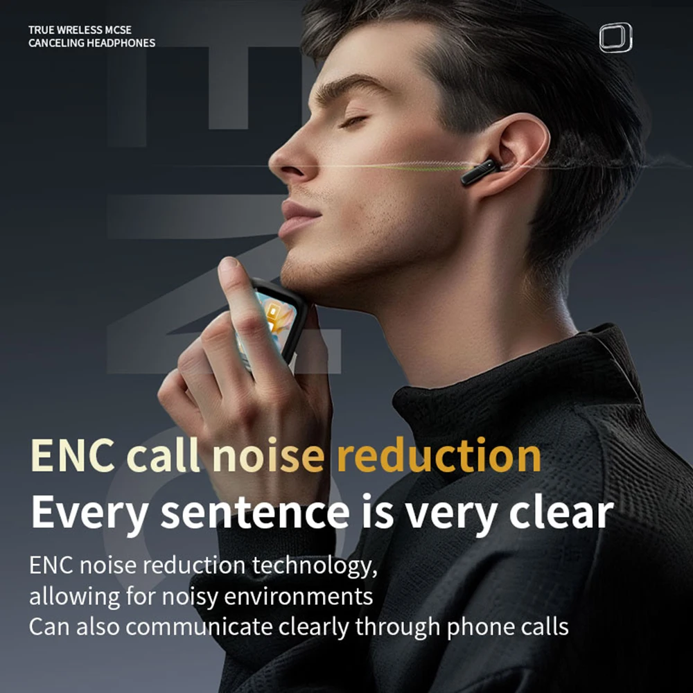 New Full Touch Screen Headphones ANC Bluetooth 5.4 Noise Cancelling Earphones HiFi Stereo Wireless In-Ear ENC Earbuds With Mic 4