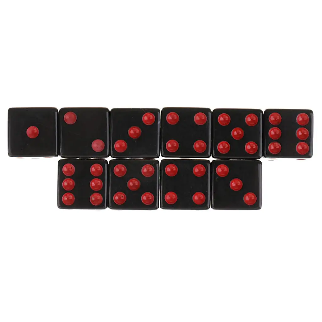

10 Pieces/Set Plastic Dice D6 6 Sided Dotted Dice for D&D RPG Toy