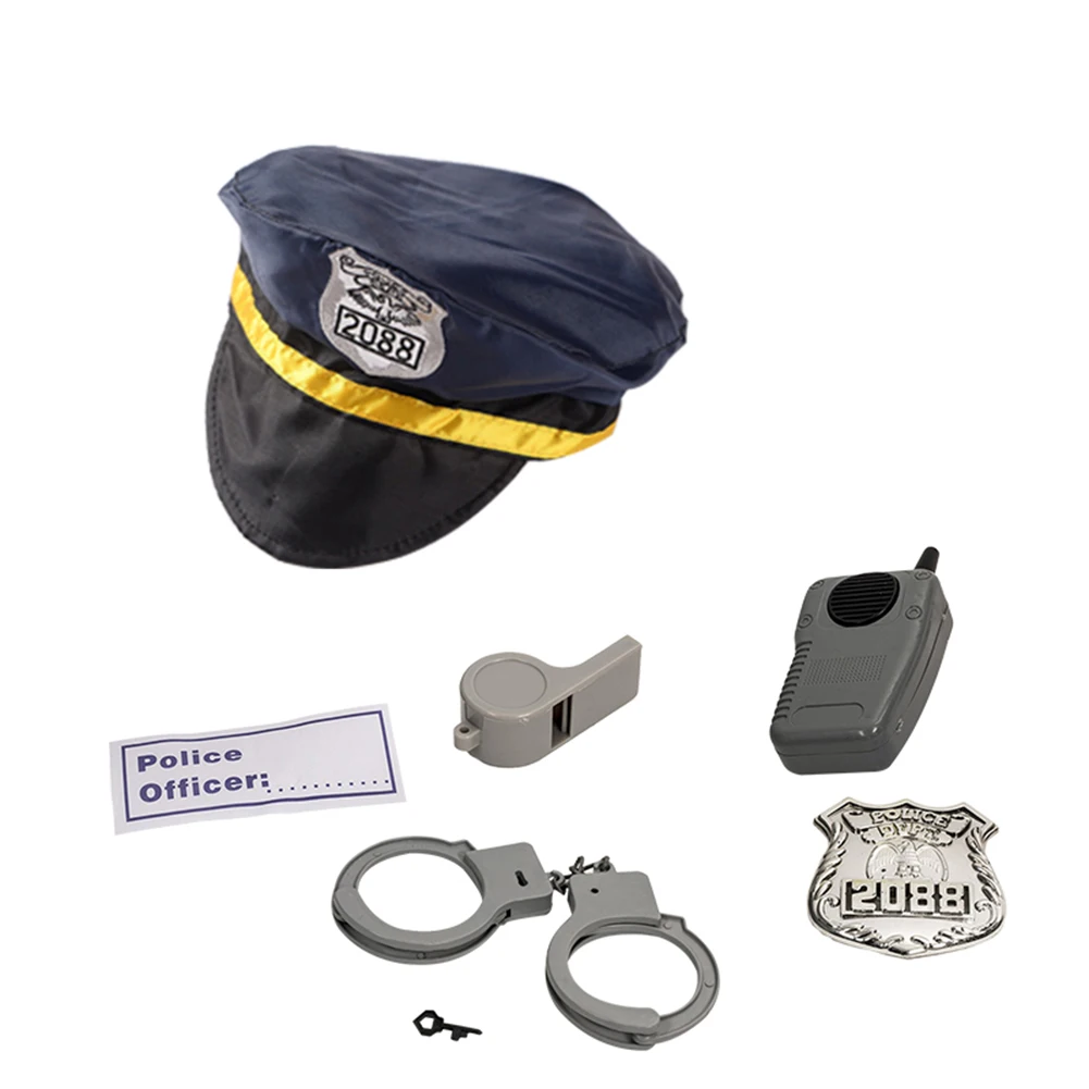 Chlidren's Policeman Cosplay Costume Interpol Costume With Handcuffs And Walkie-talkie Polices Officer For Kids