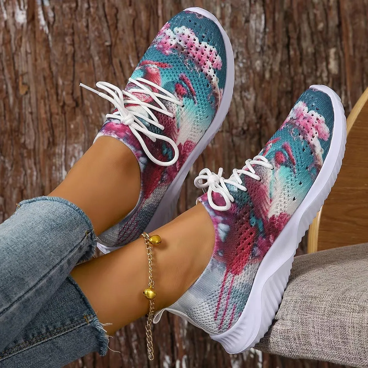 

Кроссовки женские сетчатые, дышащие портативные универсальные, мягкая нескользящая подошва, повседневные лоферы, весна-осень