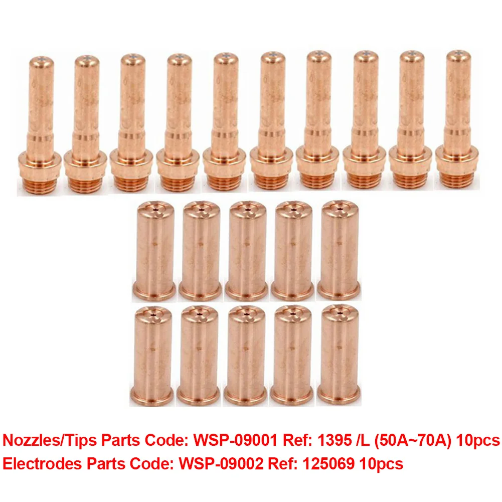 

20pcs 125069 Electrodes 1395 /L Nozzles 50A-70A FOR Cebora CP-70 Plasma Cutting Torch Welding Plasma Cutting Tools