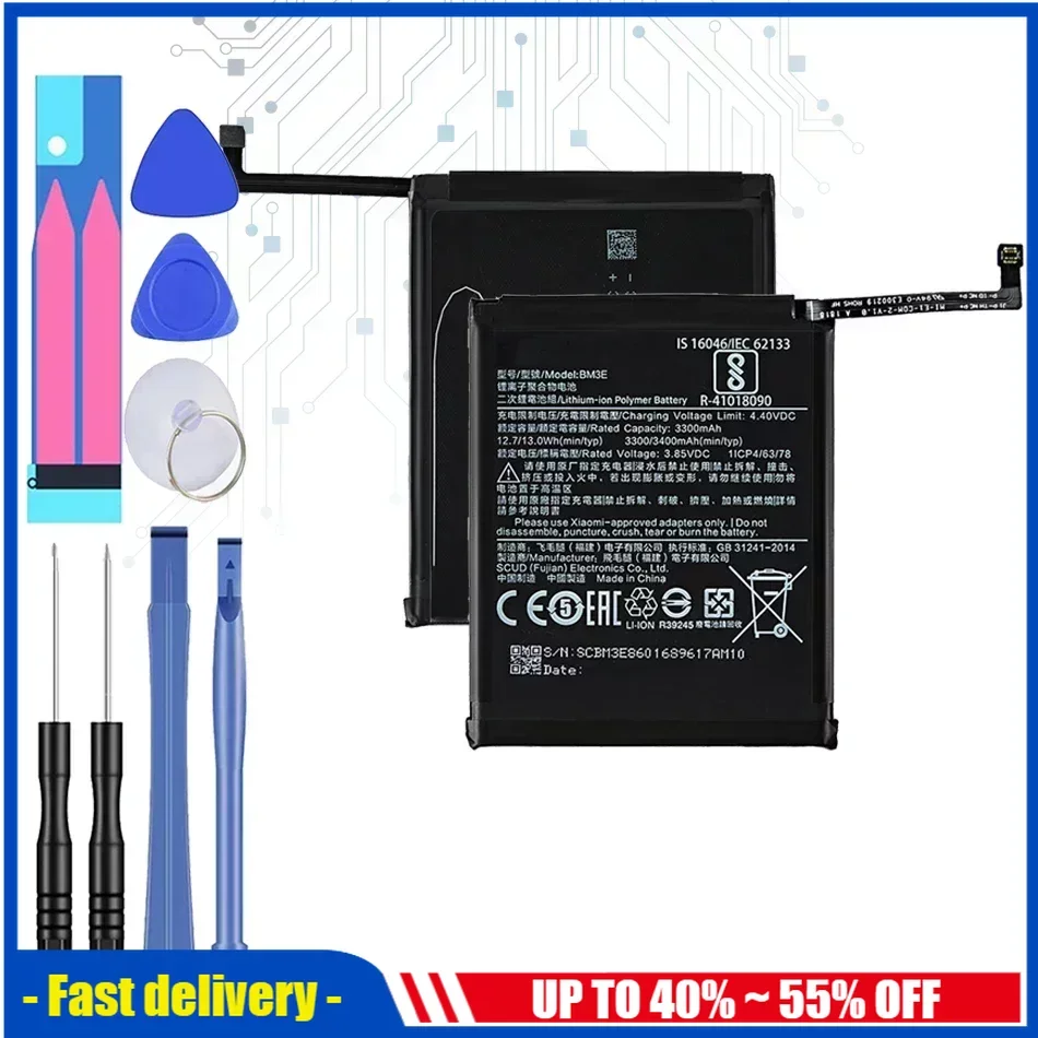 

BM-3E For Xiao Mi Phone Battery BM 3E for Xiaomi Mi 8 Mi8 M8 Mi8 UMI BM3E BN32 BN 32 Replacement Battery + Free Tools + Stickers