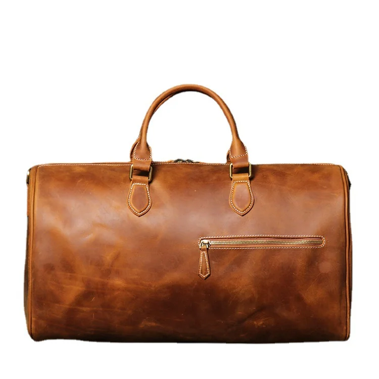 LUOKIR Echtes Leder Vintage Crazy Horse Leder Herren Handheld Reisetasche Schulter Umhängetasche Gepäcktasche Laptoptasche – Detail 11