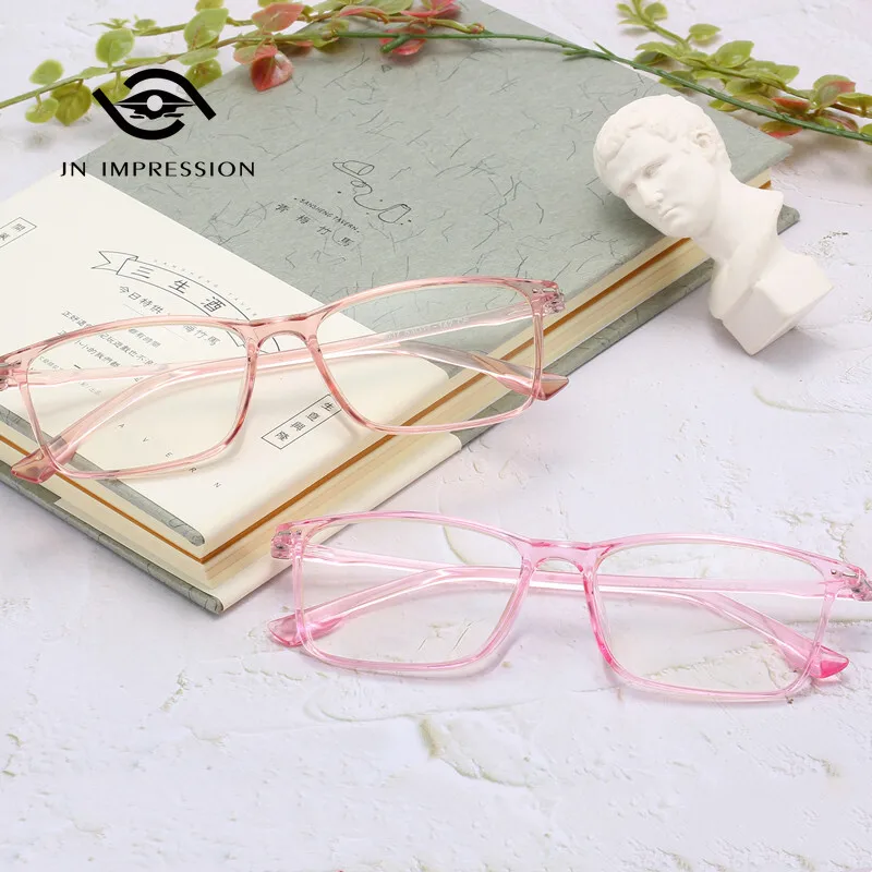 

JN IMPRESSION Finished Myopia Glasses 50-600 Degree Tr90 Transparent Frame Glasses with Degree Korean Version Minus Glasses