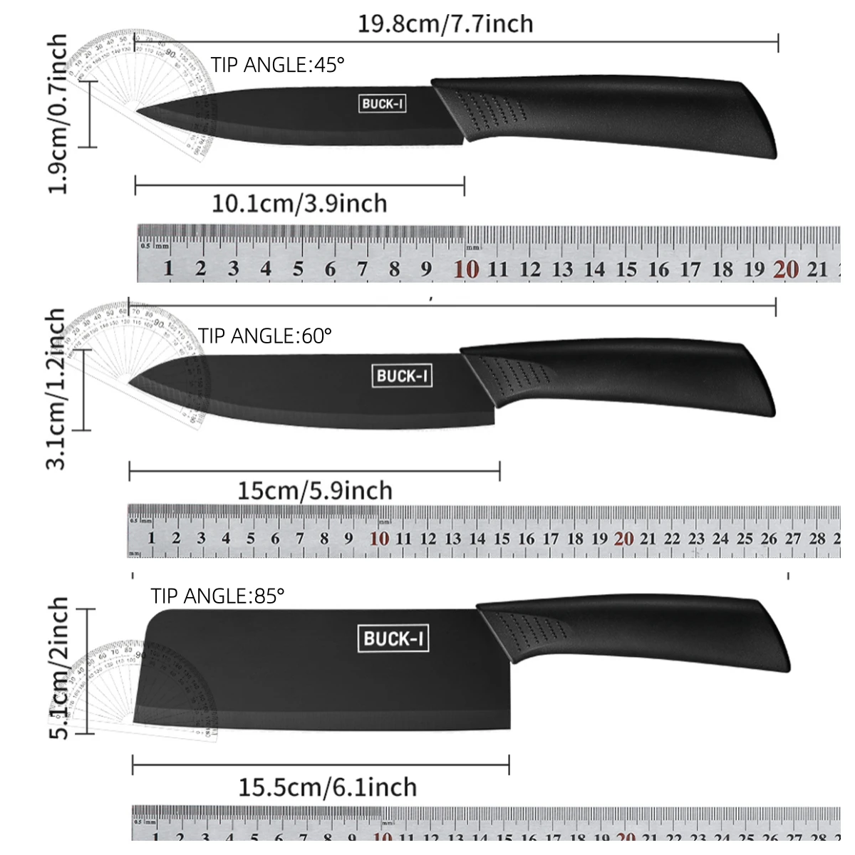 Stainless Steel Kitchen Knives 3pcs-set Household Fruit Knives Tool Sets Cutting Knives Knife Covers