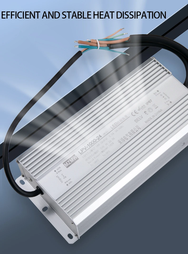 Description Picture 5 of itemMZMW IP67 Waterproof Switching Power Supply 1000W AC/DC 24V 36V 48V Dustproof and Silent Lighting Transformer LED Driver Fonte