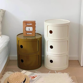 Comodino rotondo nordico a 2/3 strati Tavolino creativo per divano Comodino Armadietto per soggiorno camera da letto 1