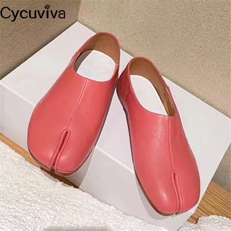 

2022 Spring Ballet Shoes Flat Heel Split toe Softer Leather Casual Flats Fashion Girl's Summer Dress Shoes Women Loafers