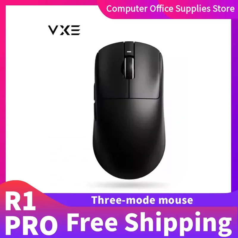 VXE Dragonfly R1 Pro MAX 2.4G ماوس ألعاب لاسلكي PAW3395 26000 ديسيبل متوحد الخواص اتصال 3 أوضاع مع ماوس ألعاب سلكي منخفض الكمون