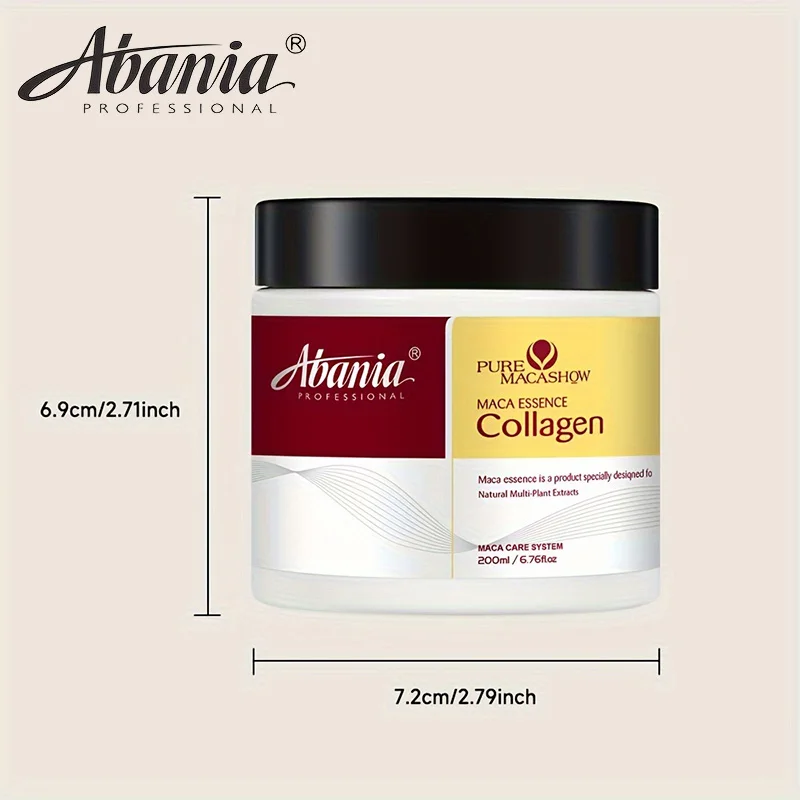 Abania 200ml Collagen Argan Oil Hair Mask, Deep Repair Treatment for Dry & Damaged Hair, 6.76oz