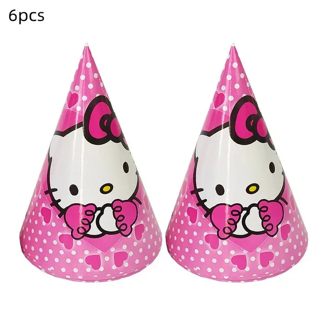thumbnail image 1 of Decoraciones para baby shower de Hello Kitty Cat en color rosa Globos para el quinto cumpleaños de niñas Platos de papel Vajilla desechable Suministros para fiestas, 1 of 5