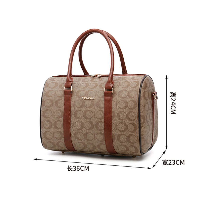 Fashion pu leather travel luggage sets Women rolling suitcase with handbag Men luxury trolley luggage carry-ons