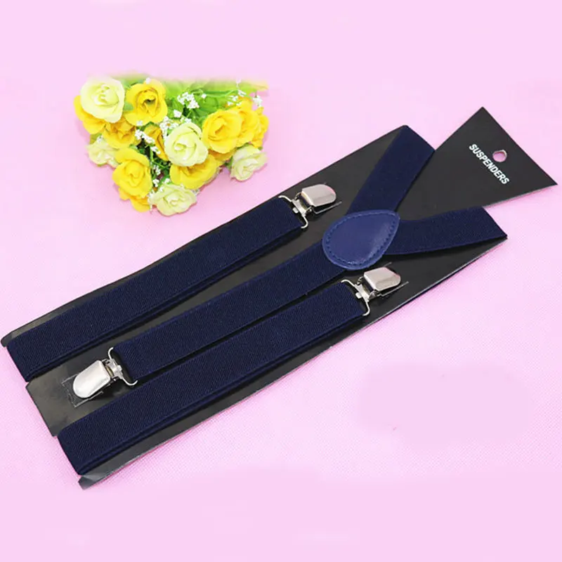 Candy Color nisex Suspenders Clip-on Buckle Adjustable Elastic Y