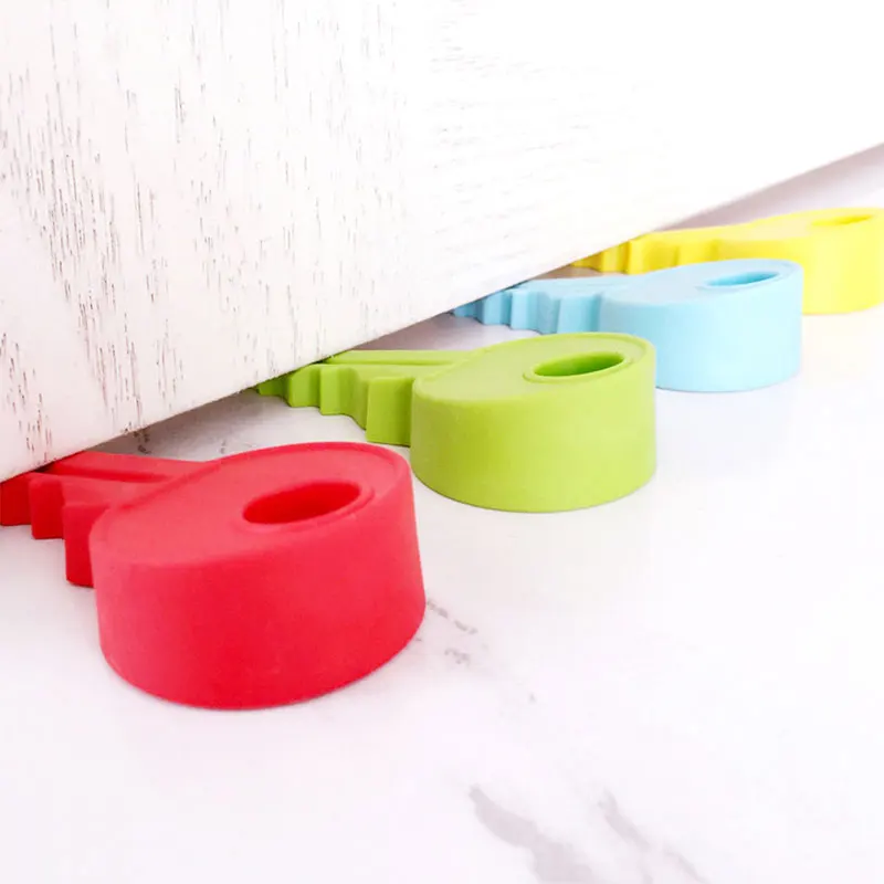 Silicone Leaves/Key Doorstop For Children Baby Protector Block Home Decor Creative Leaf Style Door Stopper Wedge Holder Safety