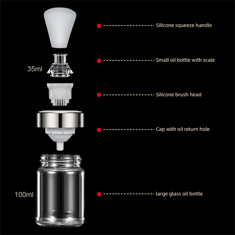 Silicone Glass Oil Bottle Brush Grill Oil Brushes Liquid Pastry Kitchen Baking BBQ Tool Kitchen Tools
