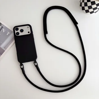 Candy Crossbody Necklace Strap Phone Case For iPhone 17 Pro Max Air 16 15 14 Plus 13 Pro Max 16e 17e Simple Lanyard Soft Cover 1