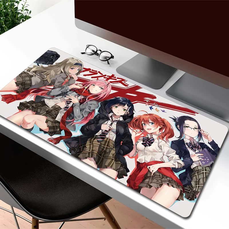 

900x400mm XXL Mouse Pad Zero Two Darling In The FranXX Gaming Mousepad Gamer Locking Edge Computer Mouse Mat Anime Keyboard Pads