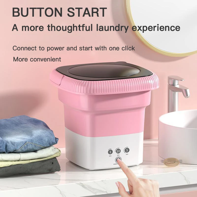 Portable laundry bucket household small folding washing machine student dormitory underwear socks mini cleaning machine