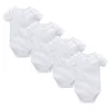 Kavkas 4 Pcs/lot Baby Girls Boys Bodysuit 0-24 Months Short Sleeve 100% Cotton Solid White Newborn Clothing