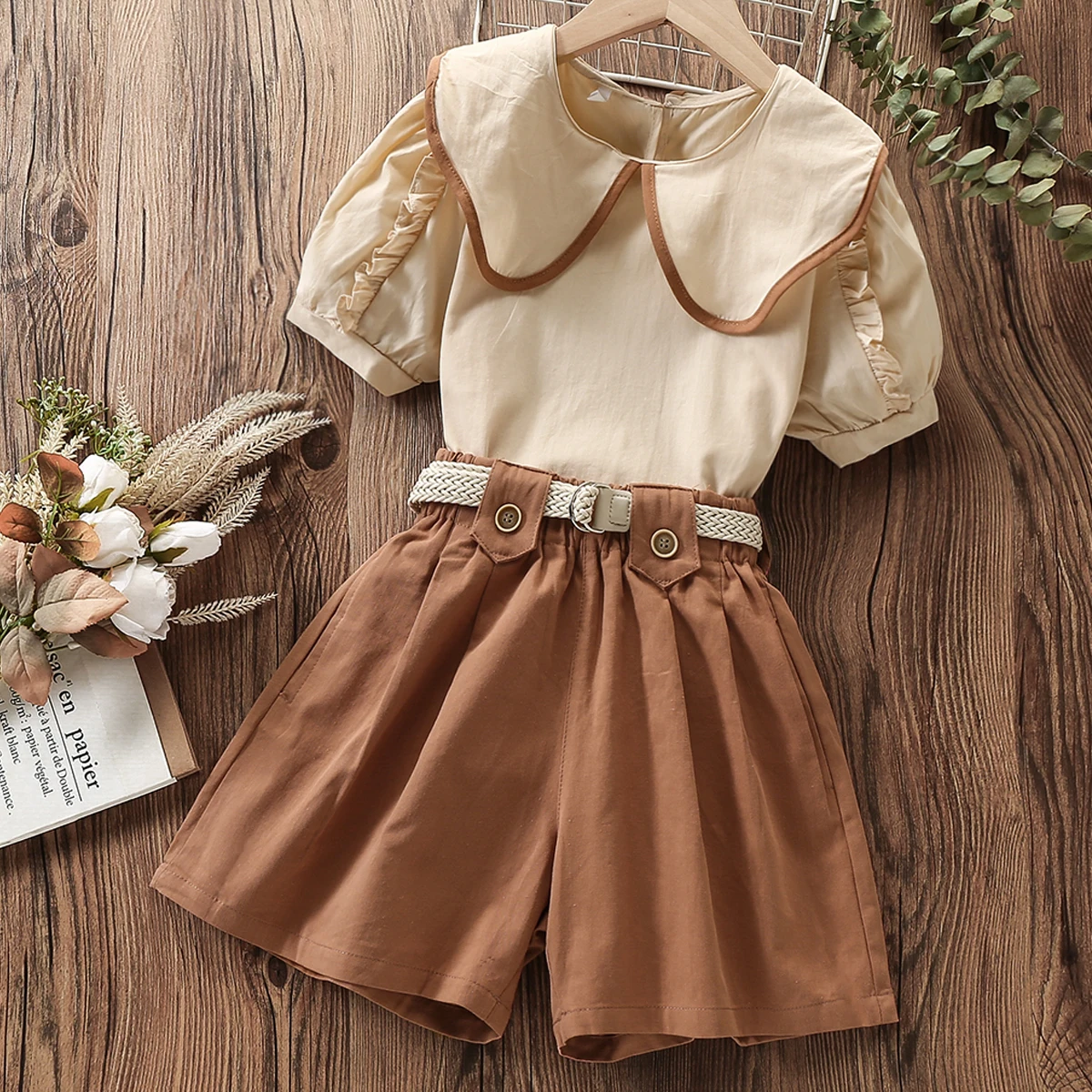 

Girls Clothing Sets for Kids Outfits Summer Baby Shirts& Shorts Suits School Teenagers Children Costumes 5 6 8 10 11 12 13 Years