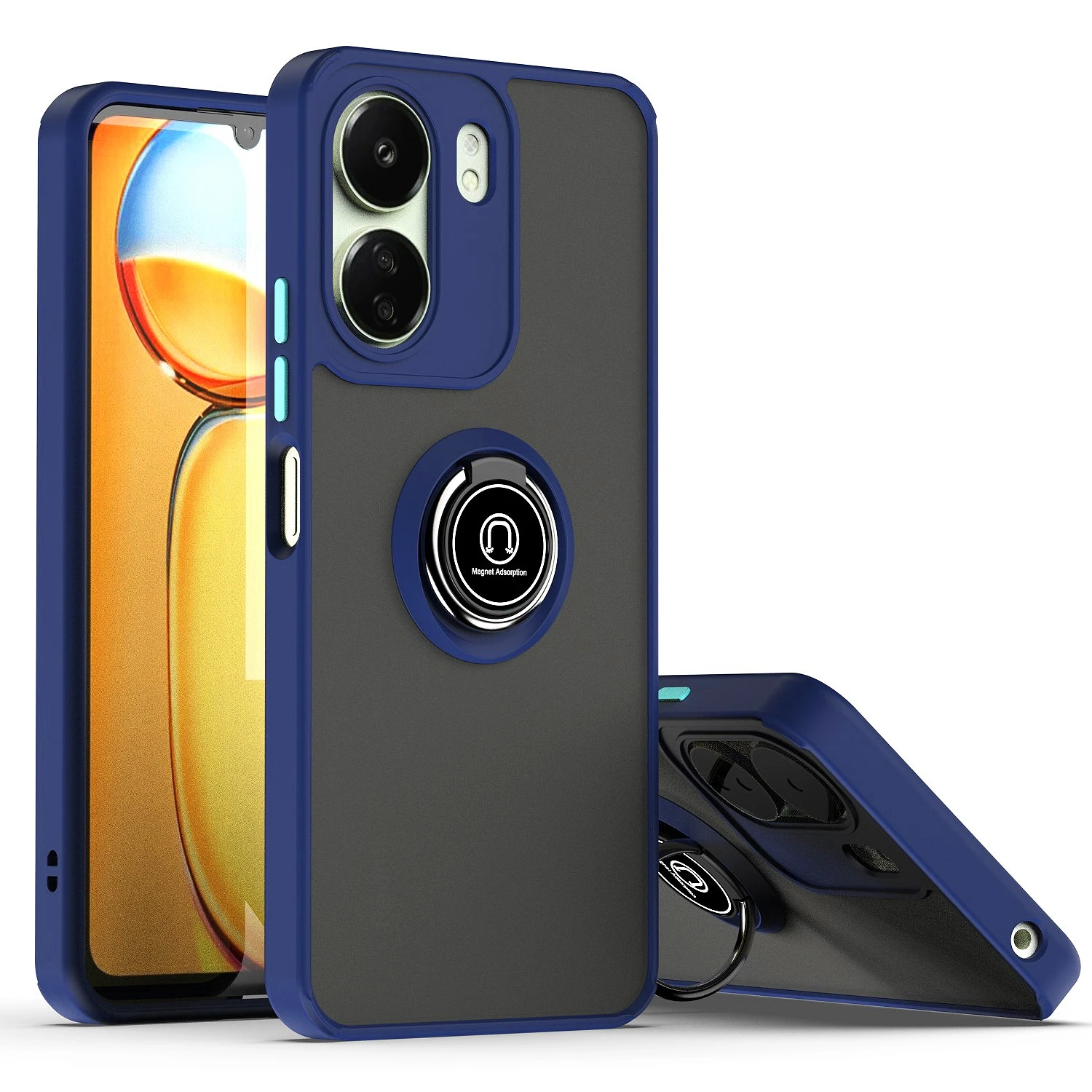 Armor Matte Case with Ring Magnetic Holder Stand - Robust Protection and Stylish Design
