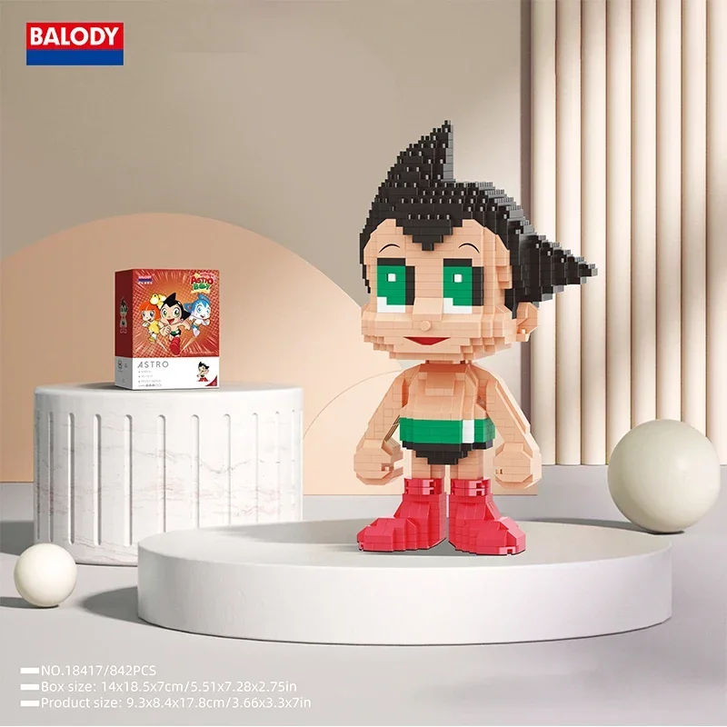 BALODY Astro Boy Building Blocks Classic Cartoon Character Model Micro Particles Bricks Educational Assembly Toys Birthday Gifts