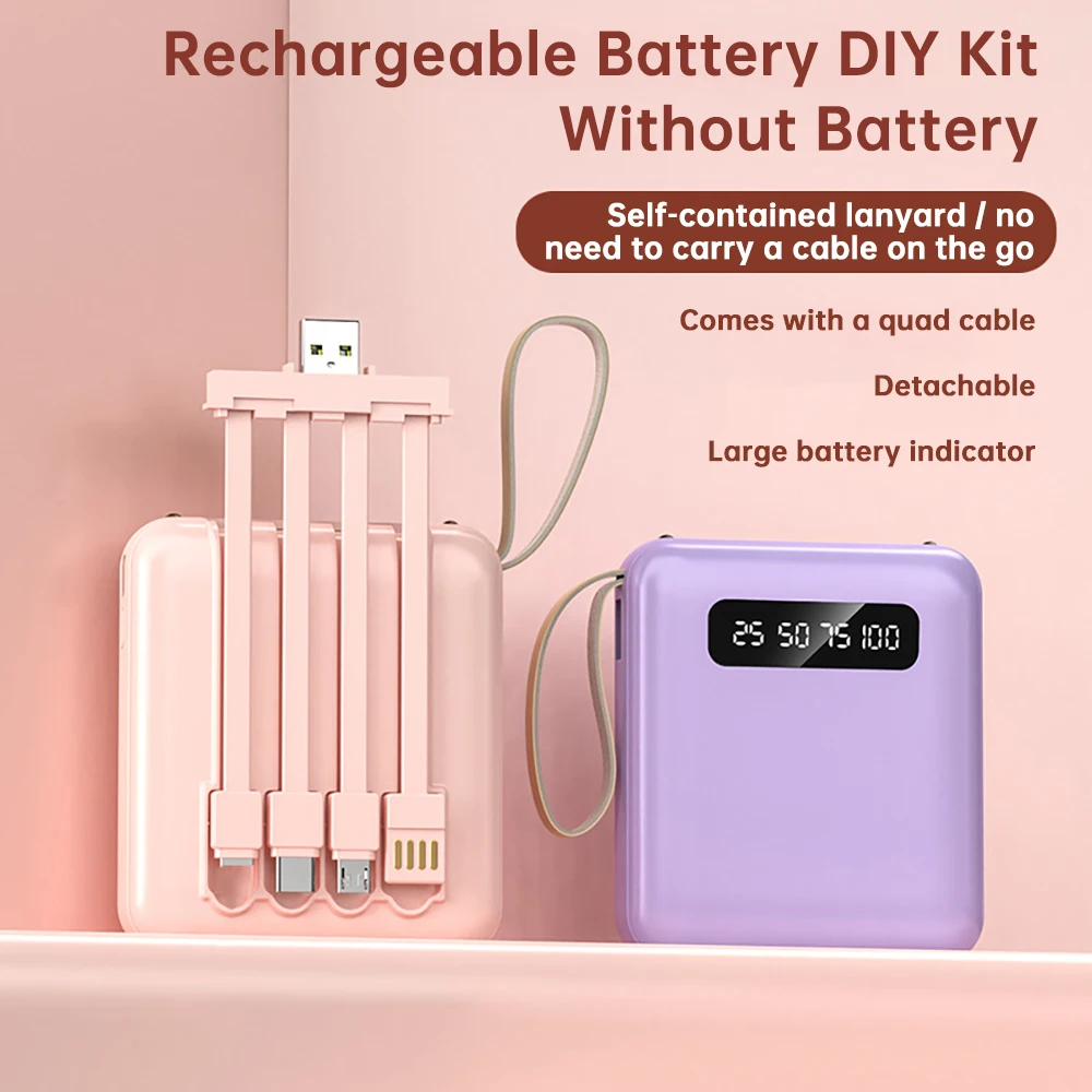 Rechargeable Battery DIY Kit 18650 Power Bank Charge Storage Box Digital Display 4 Output Interface For Charging Mobile Phones battery power bank box,battery storage box