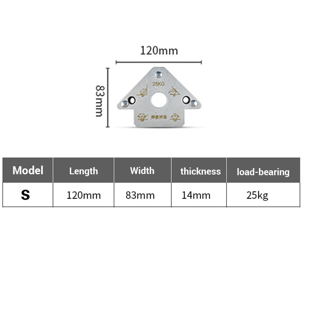 1Pcs S Size 25KG Electric Welding Magnet Welding Holder With Positioner Hole 45&deg; 90&deg; 135&deg; Right Oblique Angle Multi-angle Fixer