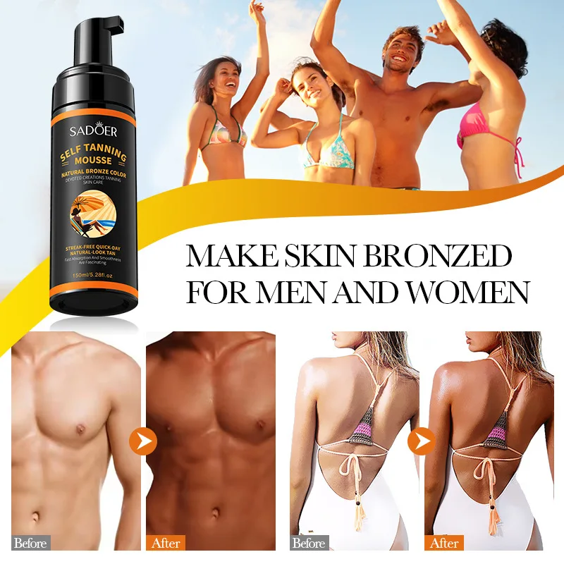 Tanning Cream Fake Tan Sunless Brown Body Boosting Bronzing Skin Shine Protect Sunbathing Moisturiser Natural Self Tanner Mousse