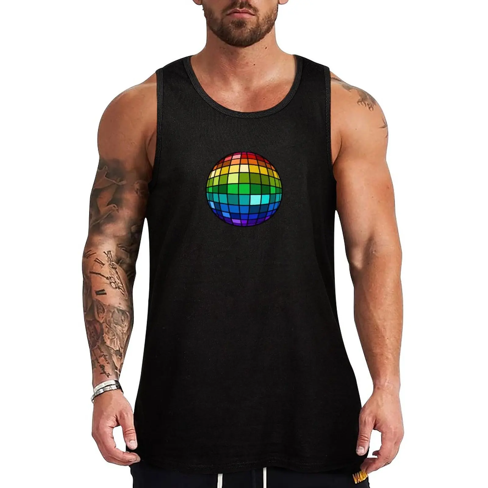 

New Gay Pride Disco Ball Tank Top Men's summer t-shirt man sexycostume