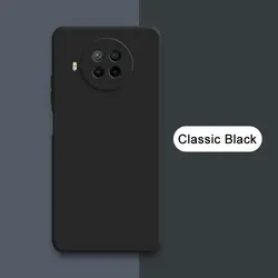 Stylish Square Liquid Silicone Phone Case - Soft Protective Cover with Camera Guard for Xiaomi Mi10T Lite 5G (Classic Black)