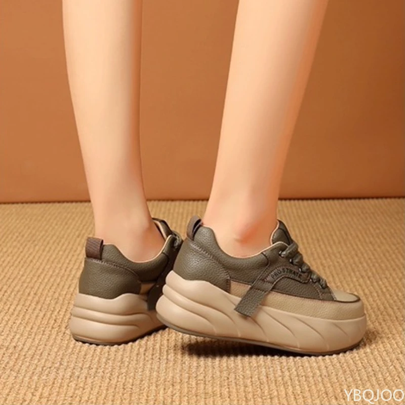 Large Size Spring and Autumn Fashion New Thick Soled Height Increasing Women's Shoes Trend Versatile Casual Flat Women's Shoes