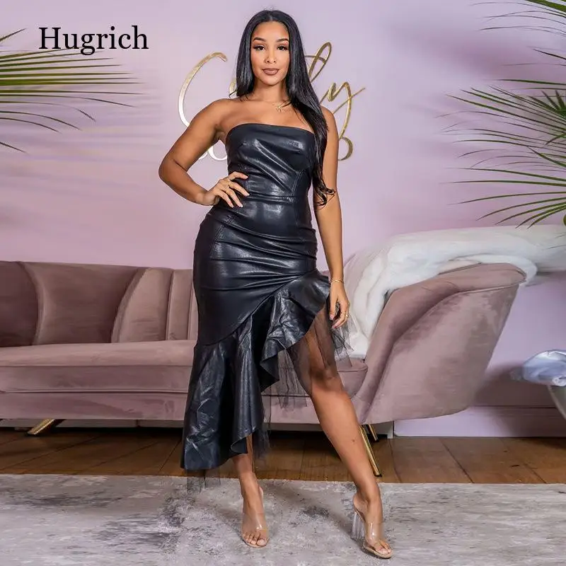 

Summer Irregular Fishtail Dress Women Sexy Bodycon Mesh Midi Mermaid Dresses Vintage Backless Sleeveless Elegant Party Outfits