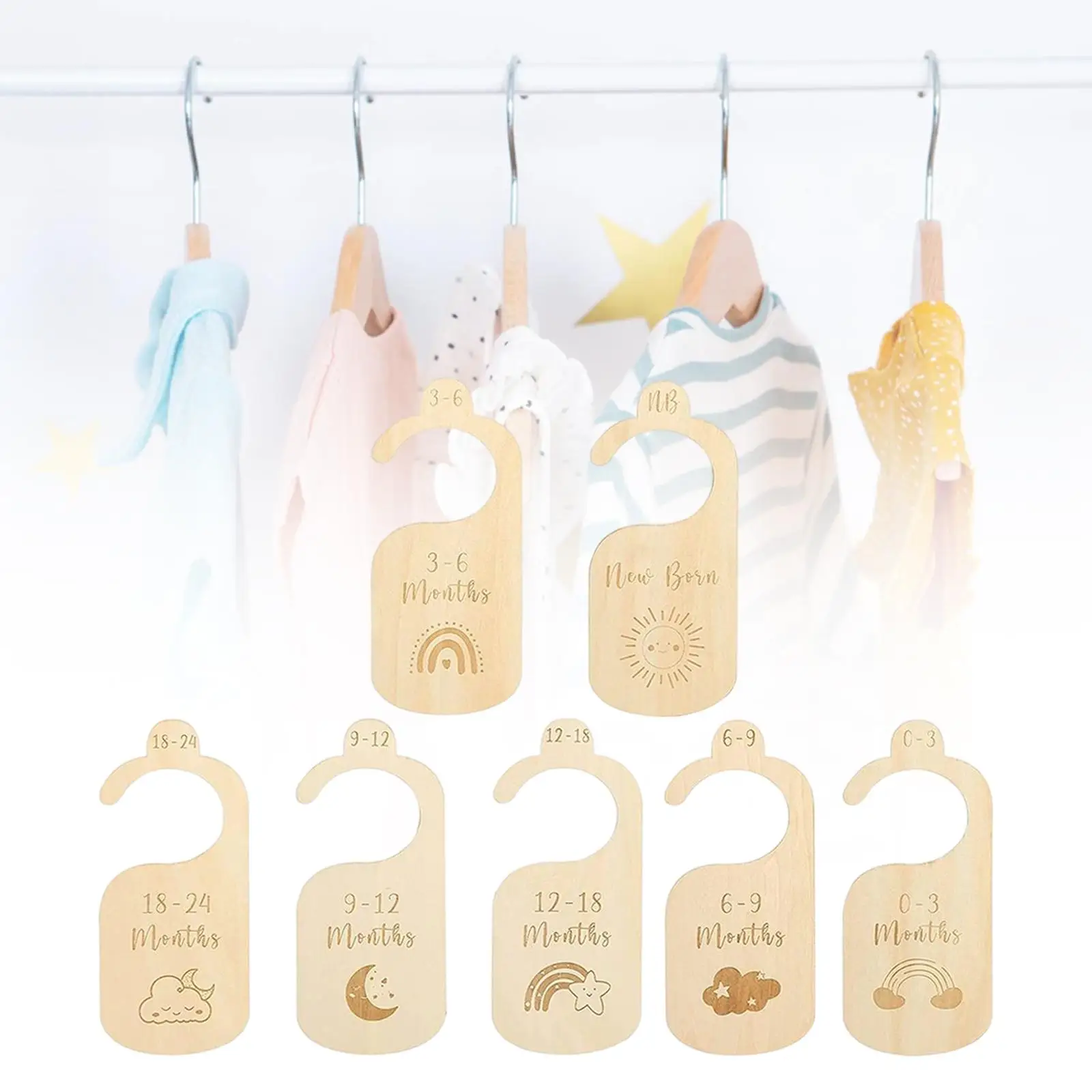 7pcs Newborn Closet Dividers Nursery Clothes Organizer Baby Closet Dividers