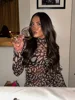 Mozision Mesh Leopard Print Sexy Mini Dress For Women Robe Fashion Turtleneck Draped Ruched High Waist Club Dress Vestido 6