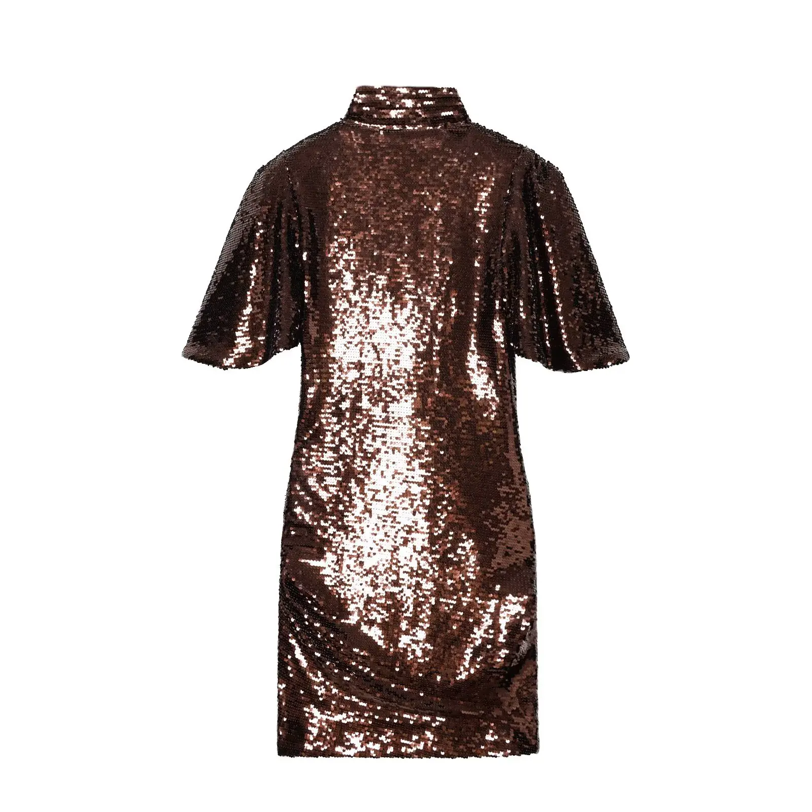 Women's Dress Deep V-neck Short Sleeve Female Sequin Elegant Dresses 2026 New Year Christmas Fashion Chic Evening Party Dresses