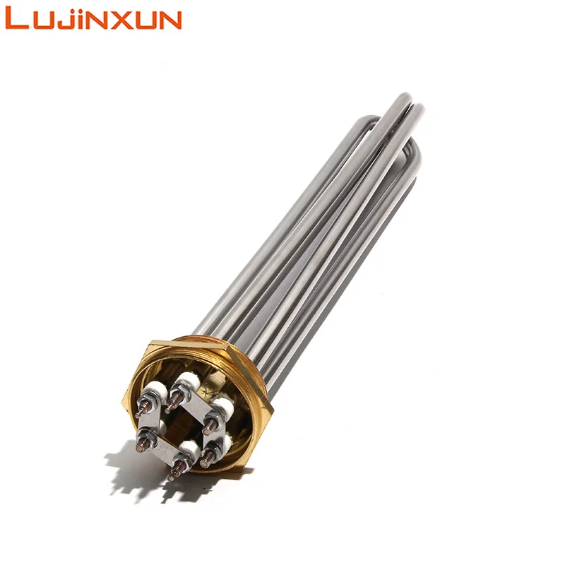 Lujinxun 380V DN50/2"/58mm 201 Stainless Steel Electric Water Heating Element Wattage 3/6/9/12KW for WaterTank/Boiler