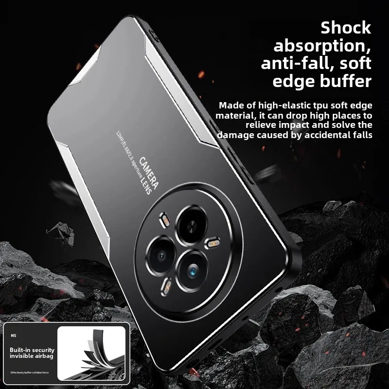 Luxury Aluminum Alloy Metal Matte Back Case with Cold Skin Feel - Shockproof Protective Phone Cover