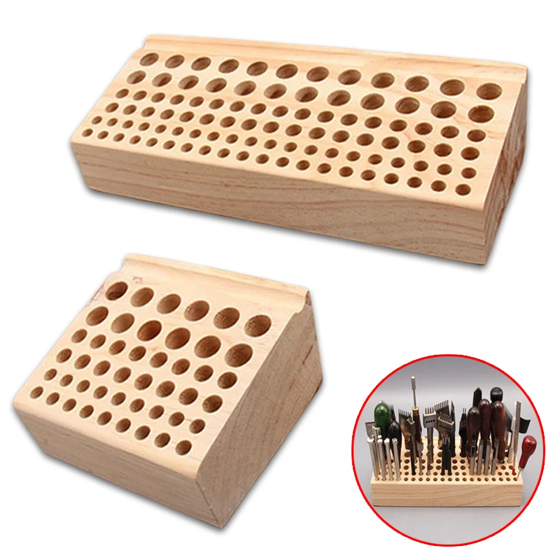 Portautensili artigianale in pelle Organizzatore a 98 fori Rack