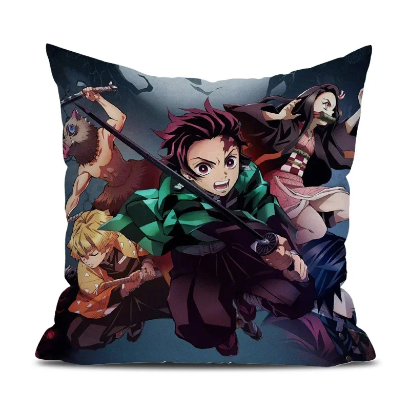 Car Decoration Demon Slayer Pillow Cover Decorative Pillows for Bed Pillowcase Decor 45x45 45x45 Cushions Covers Pilow Cases