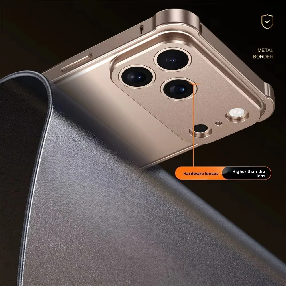 Sleek Aluminum Alloy Phone Case with Camera Protection and Shockproof Design