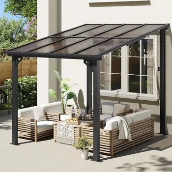 8’x10’ Wall-Mounted Gazebo Pergola Awning 1