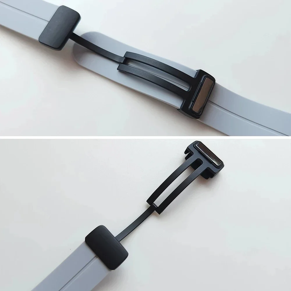 20mm 22mm Strap For Samsung Galaxy watch 4/5 pro/classic/gear s3/active 2 Sport Silicone Magnetic Buckle Huawei GT 2 2e 3 band