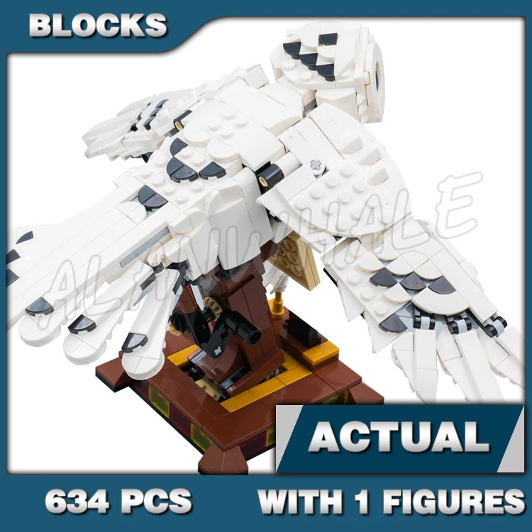 

634pcs Magical World of Wizards Flying Snowy White Owl Jointed Wings Letter 11570 Building Blocks Toys Compatible With Model