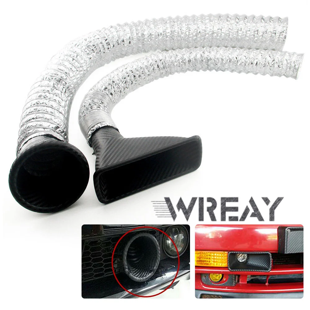 Universal Car Front Bumper Turbo Air Intake Pipe Kit ABS Turbine Inlet