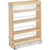 Pullout Base Cabinet Organizer, Adjustable Shelves for Full Height Kitchen or Vanity Cabinets, Maple Wood, 448-BC19-5C 1