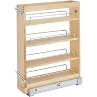 Pullout Base Cabinet Organizer, Adjustable Shelves for Full Height Kitchen or Vanity Cabinets, Maple Wood, 448-BC19-5C 1
