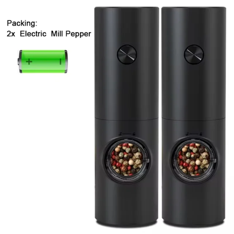 Electric Automatic Mill Pepper And Salt Grinder With Base Set Battery Powered With LED Light Adjustable Coarseness Kitchen Tool salt and pepper grinder electric grinder pepper grinder