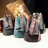 Retro Genuine Leathe Women Backpack Embroidered Design Ladies Bag Travel Backpacks Mother Anti-Theft Backpack Fashion Trend 3