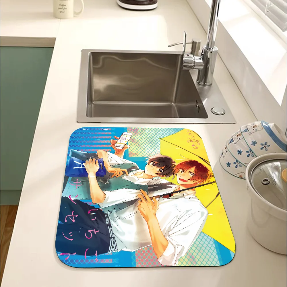 Sasaki To Miyano Exquisite Kitchen Drain Pad Super Absorbent Dinnerware Placemat Desktop Decor Pads Drying Rug Bathroom Mat 4